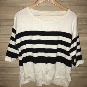 Banana republic striped sweater (M, white & navy)